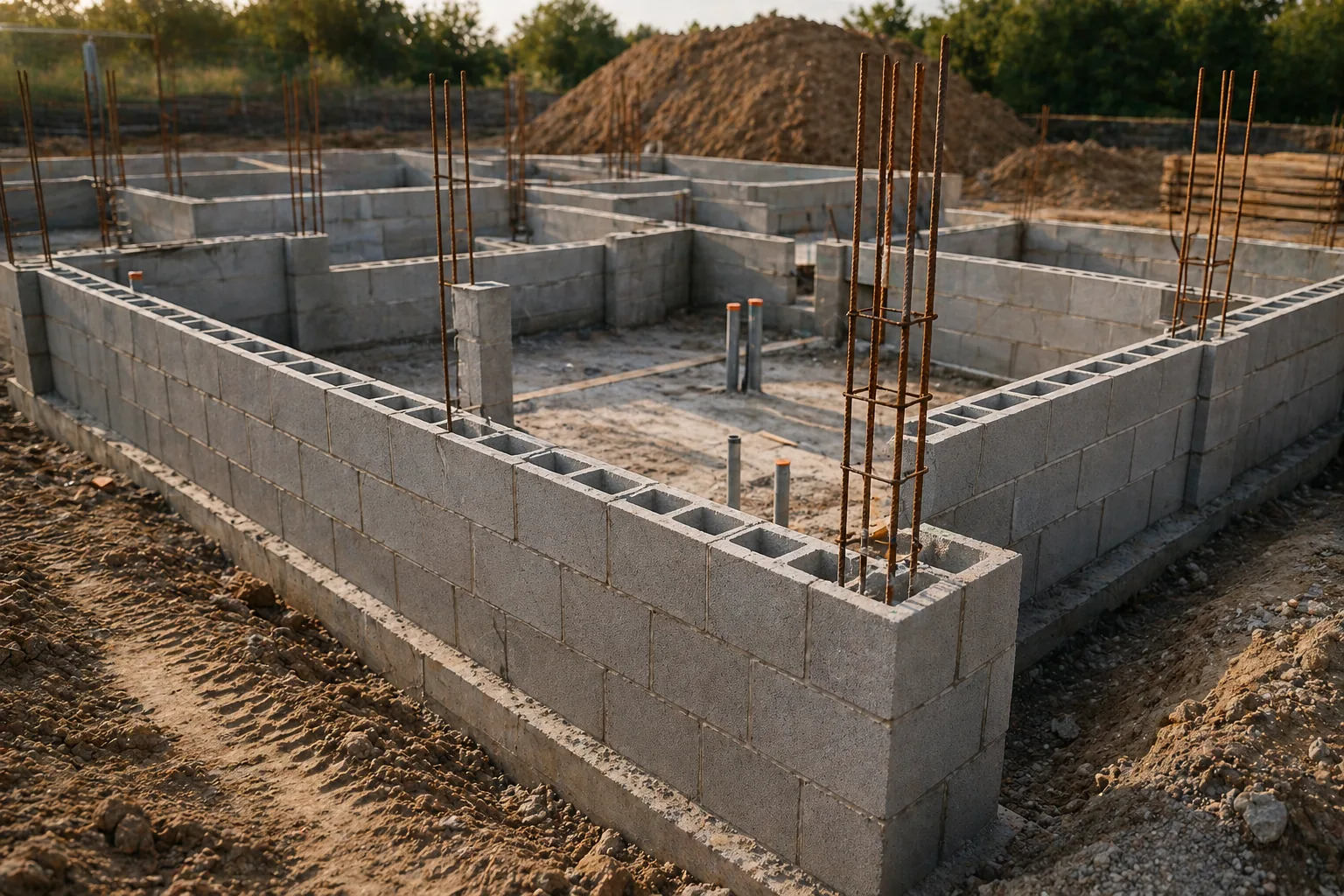 Maçonnerie et gros œuvre — chantier de construction en Vendée
